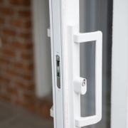 Detailed shot of the sunroom exterior door.