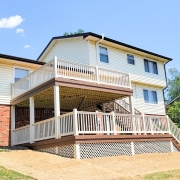 Exterior two-level deck renovation in Harrisonburg, VA.