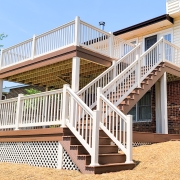 Exterior two-level deck renovation in Harrisonburg, VA.