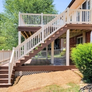 Exterior two-level deck renovation in Harrisonburg, VA.