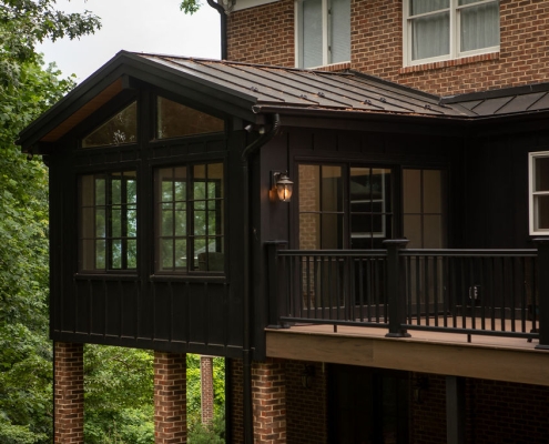 Exterior of a sunroom in Harrisonburg, Virginia.