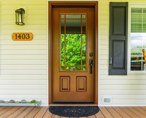 Front door of a Grottoes home remodeling project.