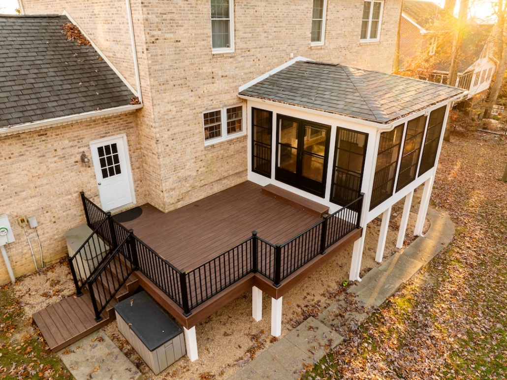 3-season room and composite deck remodel on a Harrisonburg home.